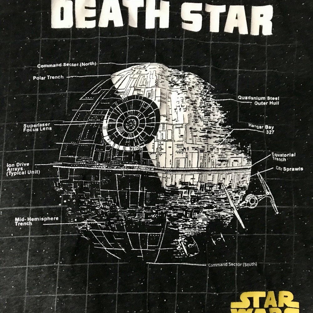 Star Wars Death Star Schematics T-Shirt Adult XL